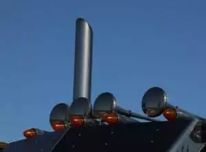 Chrome air horns on the truck