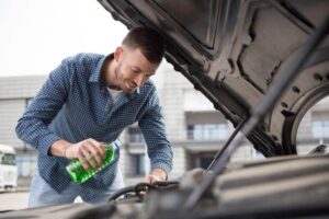 You should replenish coolant or antifreeze liquid in your car