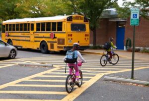 Students bike to school