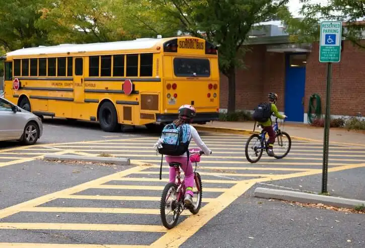 Students bike to school