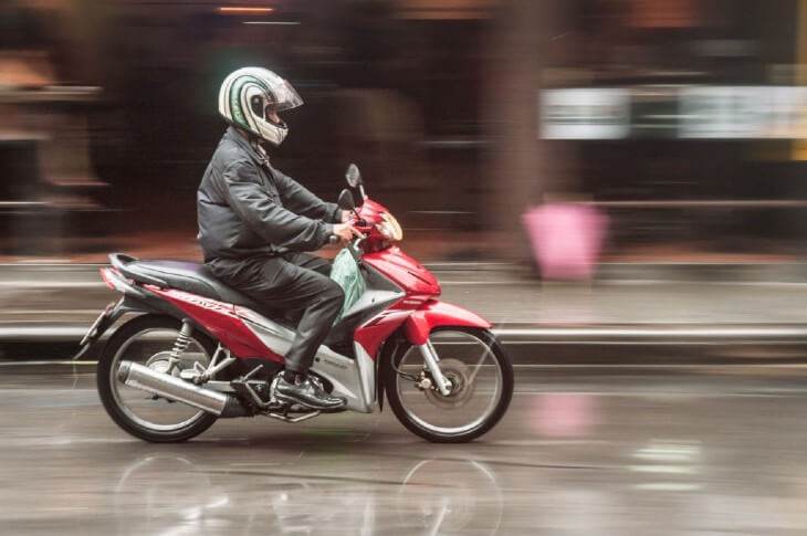 Motorcyclist in Bangkok, Thailand